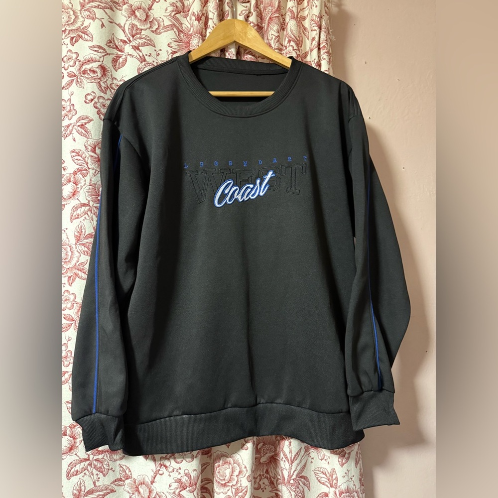 H&M Black Crewneck Sweater with Script Design